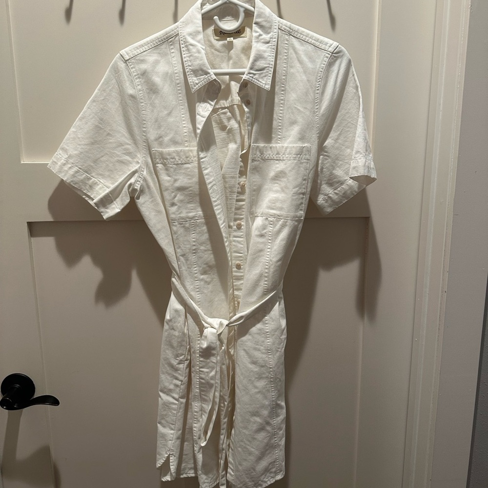 Madewell white denim dress